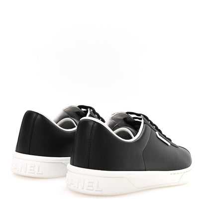 Chanel Calfskin CC Womens Sneakers 38 Black 5 of 8