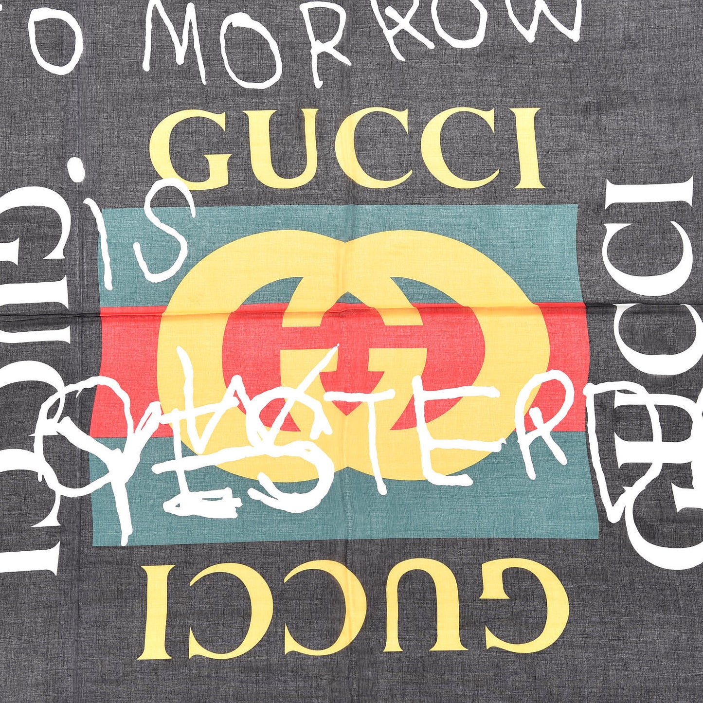 Modal Silk Coco Capitan Logo Square Scarf Black