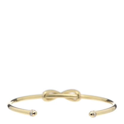 Tiffany 18K Yellow Gold Diamond Infinity Cuff Bracelet 3 of 5