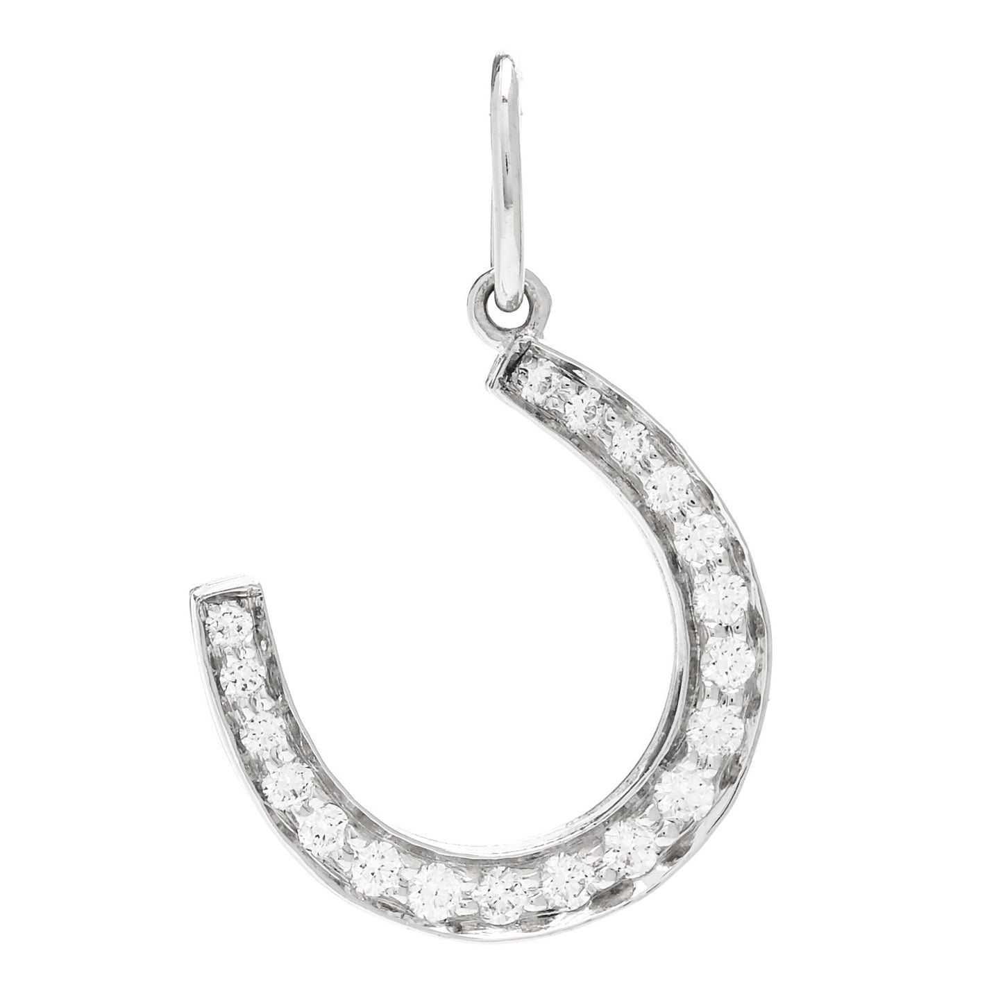 Platinum Diamond Horseshoe Charm