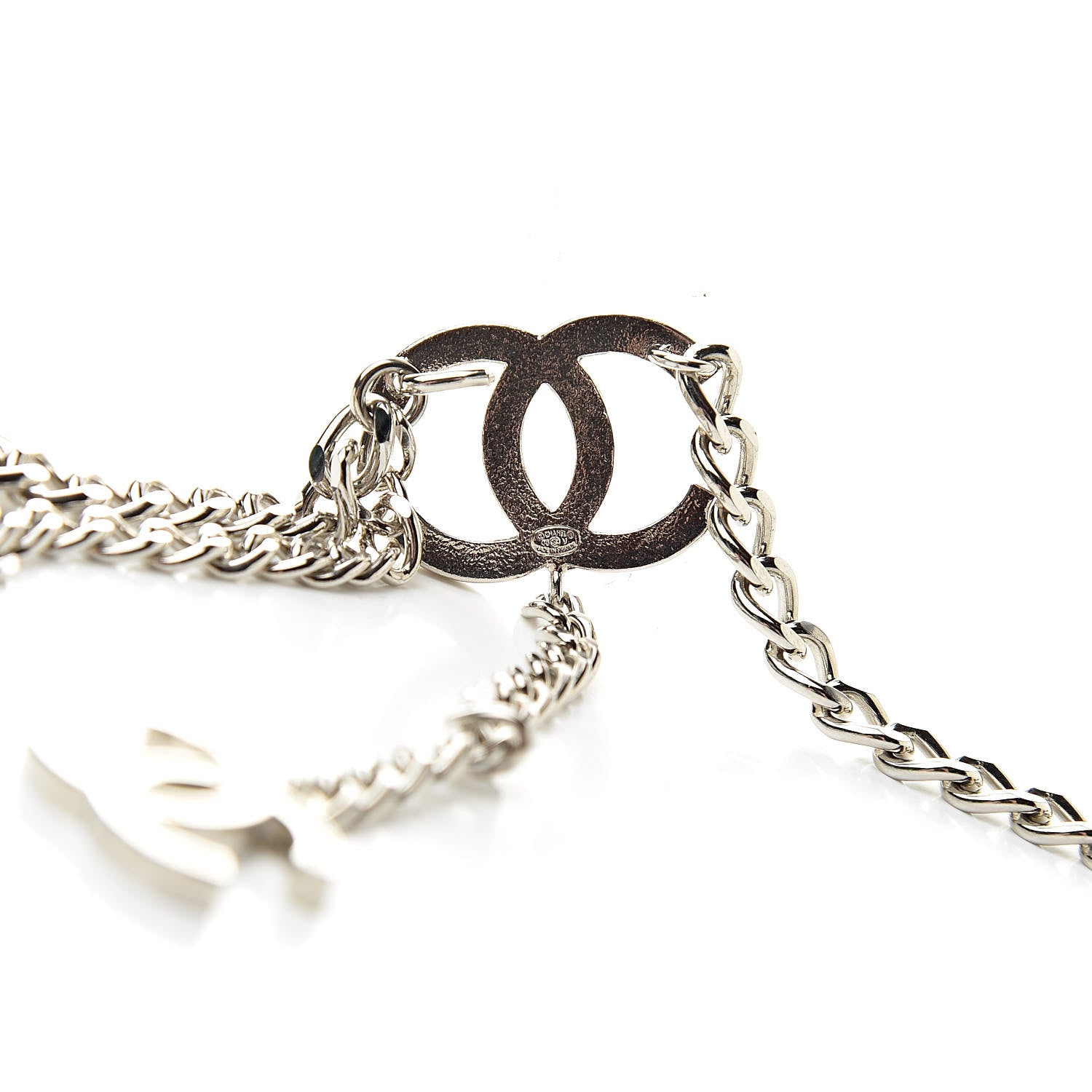 Chanel Enamel CC Ceinture Fantai Adjustable Belt Silver White 4 of 6