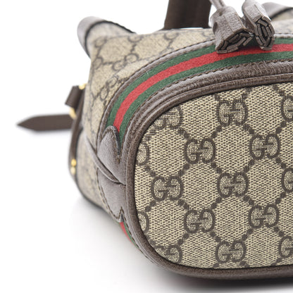 Gucci GG Supreme Monogram Web Mini Ophidia Bucket Bag Brown 8 of 10