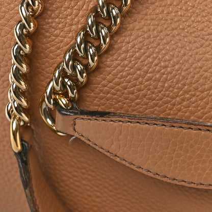 Gucci Pebbled Calfskin Medium Soho Chain Shoulder Bag Camelia 12 of 13