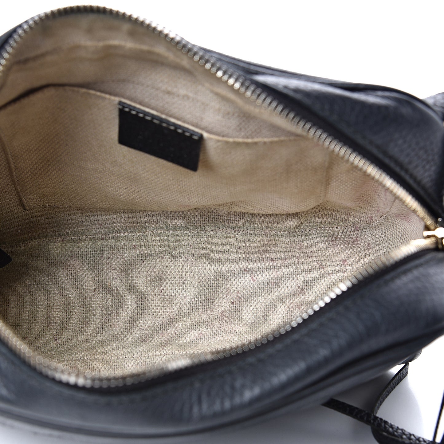 Pebbled Calfskin Small Soho Disco Bag Black