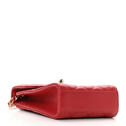 Chanel Caviar Quilted Classic Phone Holder Red 4 of 11
