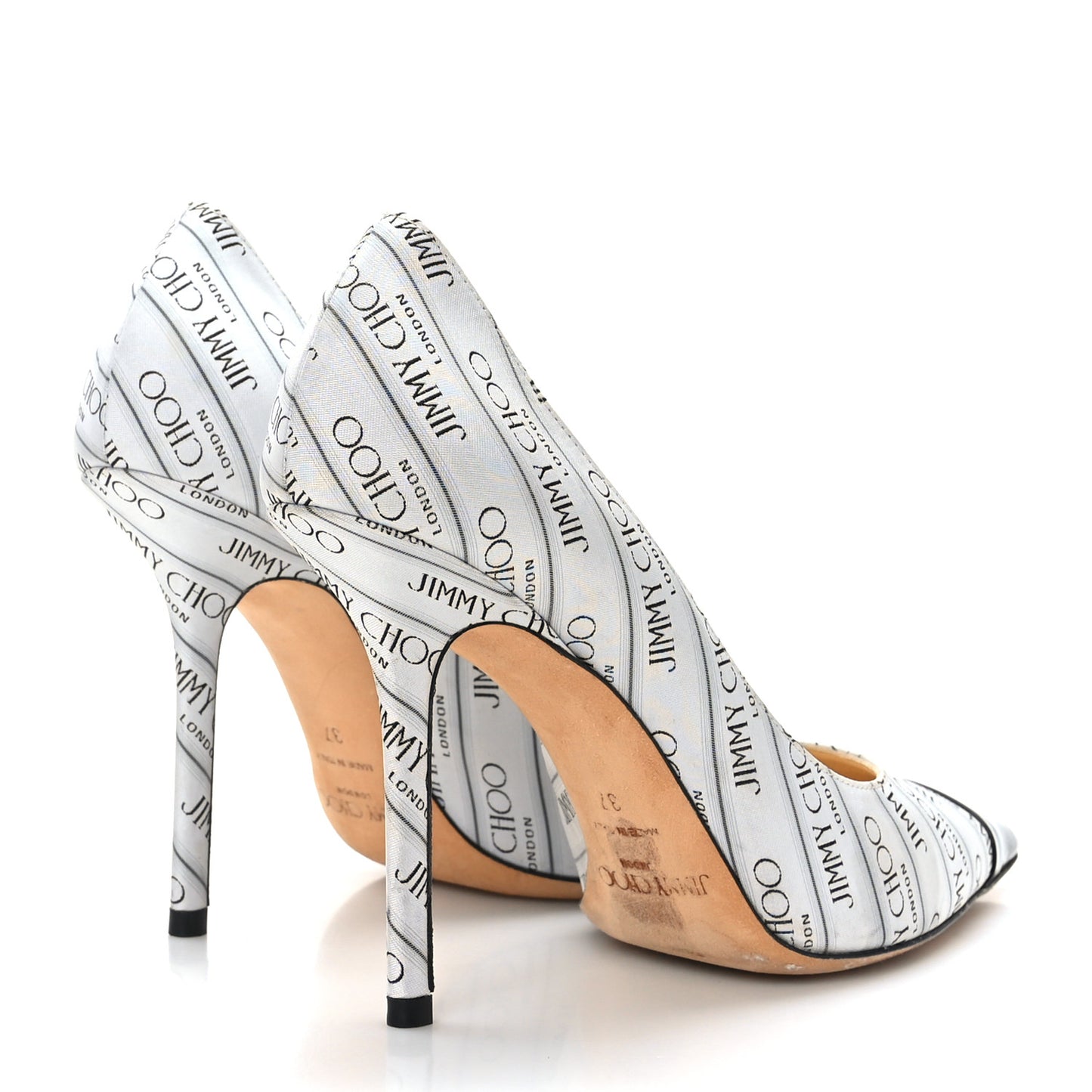 Patent Jacquard Love Logo 100 Icon Pumps 37 Black White