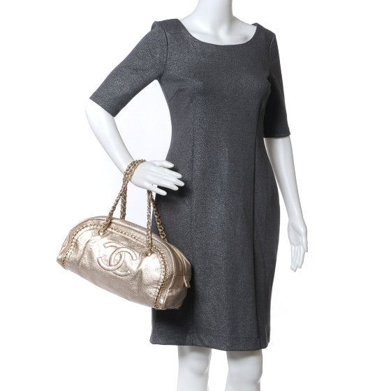 Chanel Luxe Ligne Medium Bowler Tote Metallic Gold 2 of 6