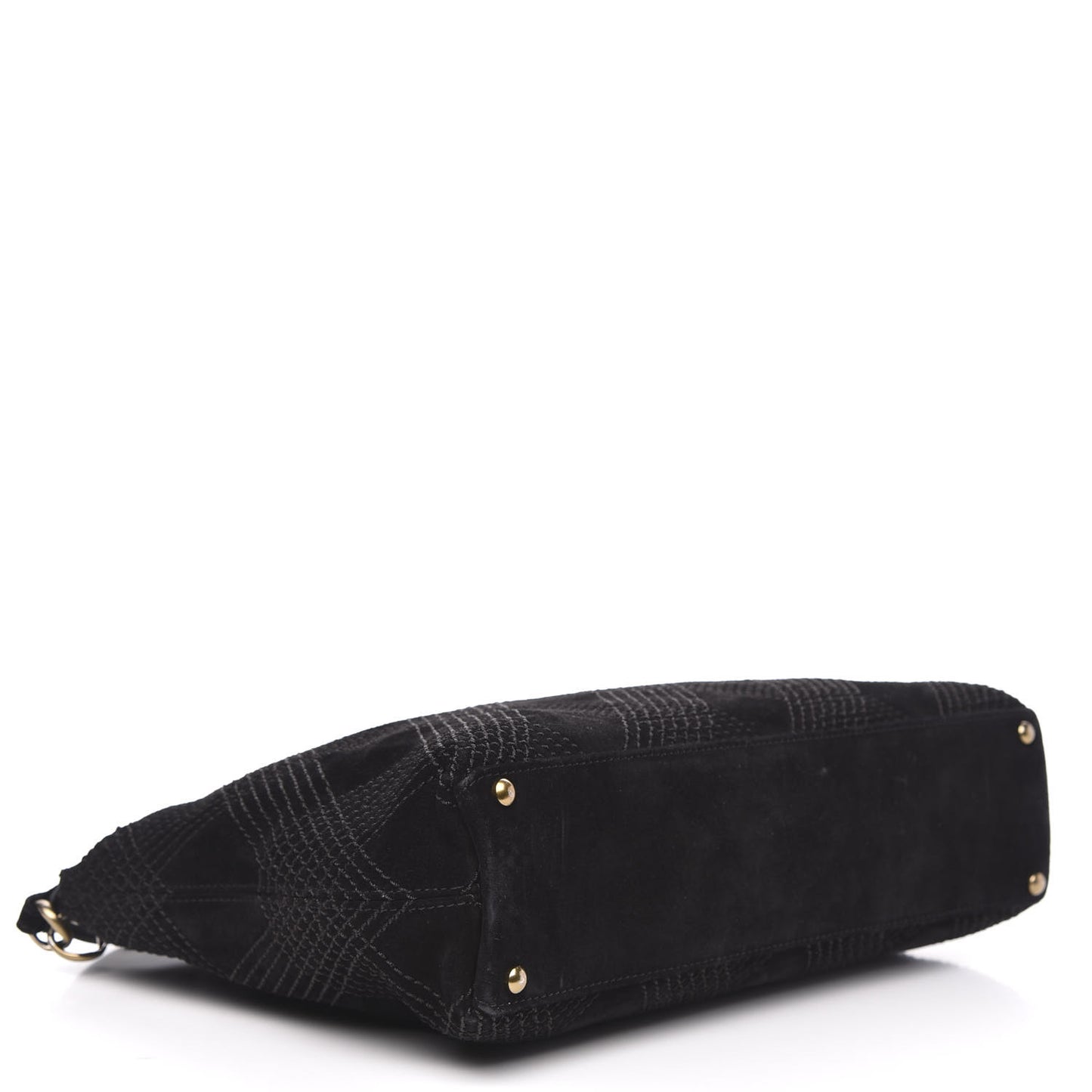 Suede Tassel Diamond Stitch CC Shoulder Bag Black