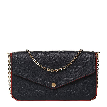 Louis Vuitton Empreinte Pochette Felicie Chain Wallet Marine Rouge 1 of 12