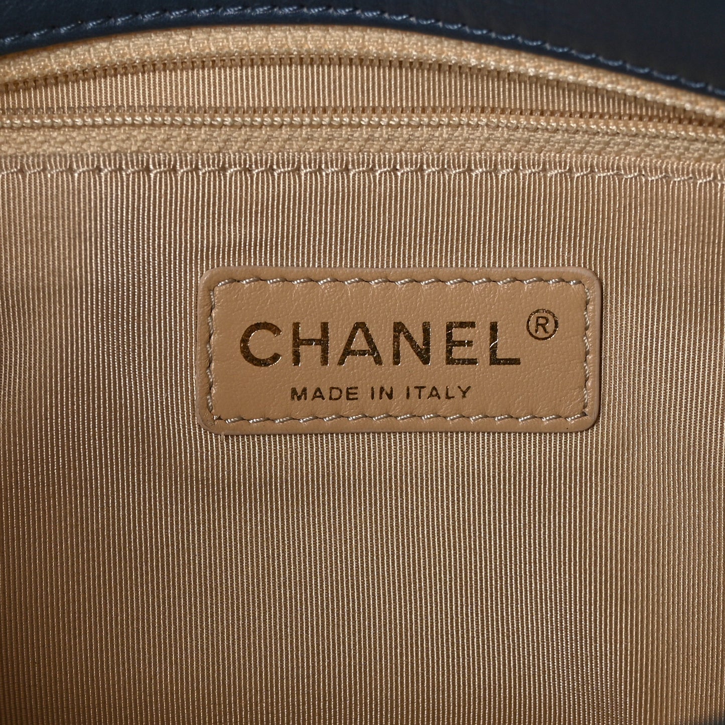 Calfskin Quilted Medium CC Crown Flap Blue