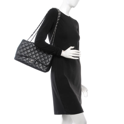 Chanel Caviar Quilted Jumbo Single Flap Black 2 of 10