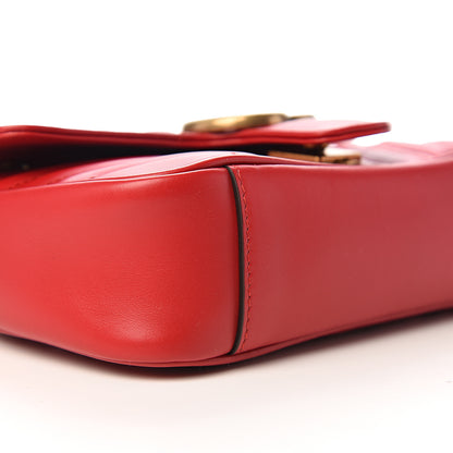 Gucci Calfskin Matelasse Mini GG Marmont Shoulder Bag Hibiscus Red 7 of 9