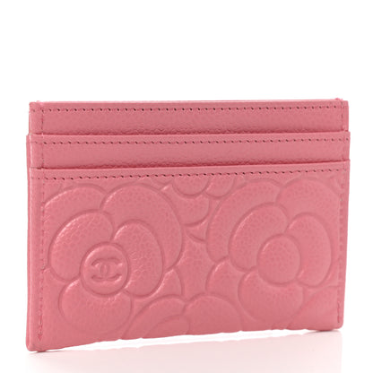 Chanel Caviar Camellia Embossed Card Holder Pink 3 of 8