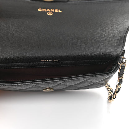 Chanel Caviar Quilted Flap Phone Holder With Chain Black 5 of 13