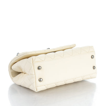 Chanel Caviar Lizard Quilted Mini Coco Handle Flap White 4 of 8