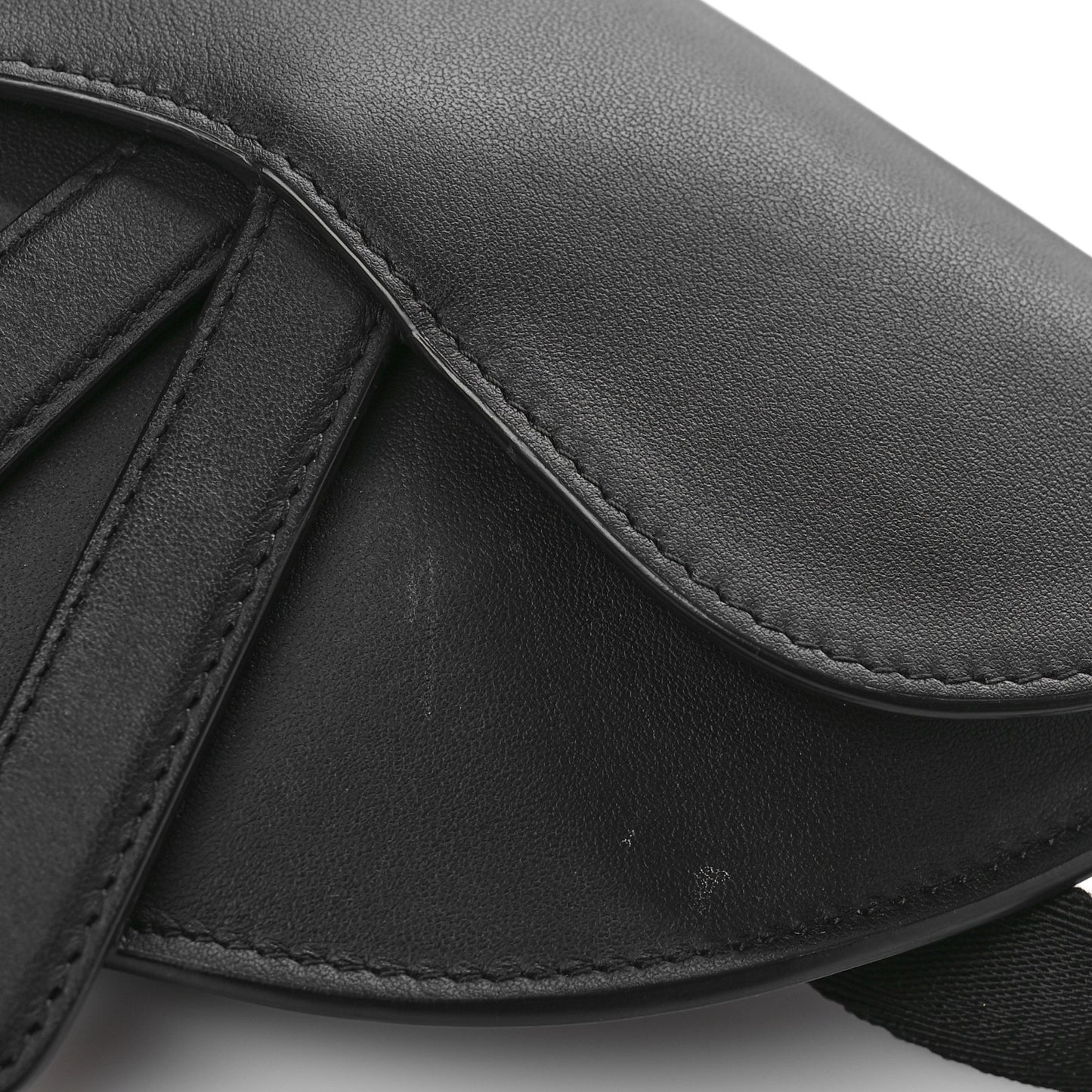 Ultra Matte Calfskin Saddle Belt Bag Black