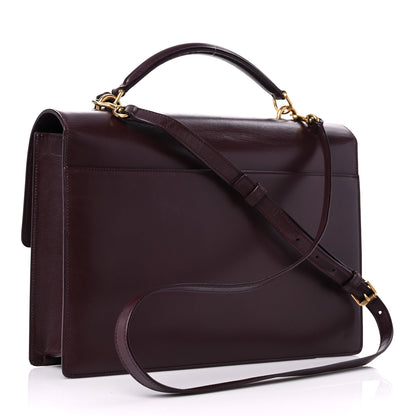 Saint Laurent Calfskin Large Highschool Satchel Burgundy 3 of 16