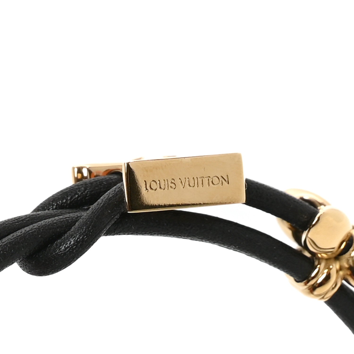 Louis Vuitton Calfskin Bloom Bracelet Black 4 of 5