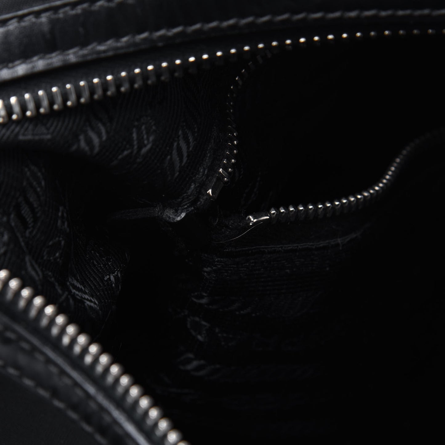 Tessuto Nylon Calfskin Flat Messenger Bag Black