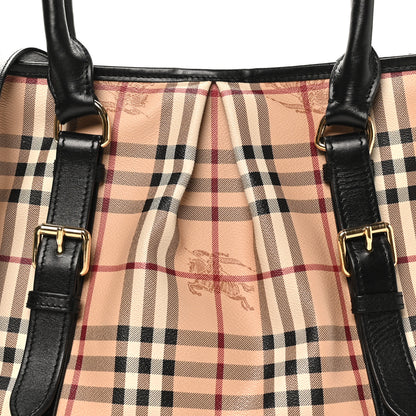 Burberry Haymarket Check Small Northfield Tote Black 7 of 9