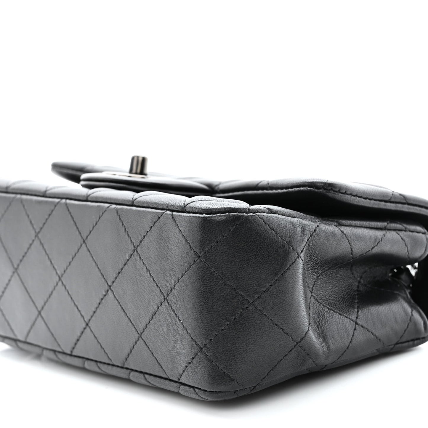 Lambskin Quilted Mini Rectangular Flap So Black