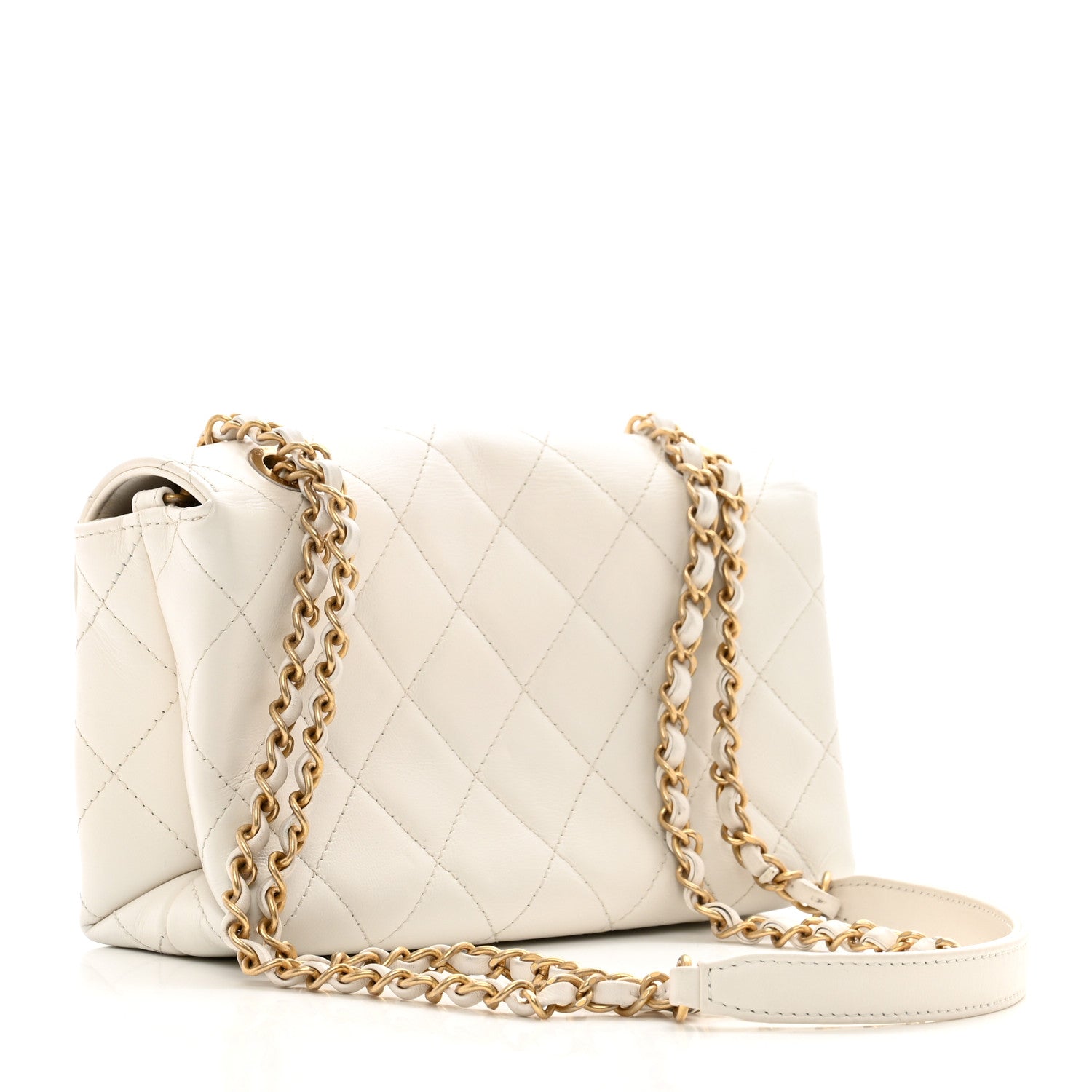 Chanel Calfskin Quilted Small Enchained Flap White 3 of 10