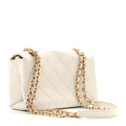 Chanel Calfskin Quilted Small Enchained Flap White 3 of 10