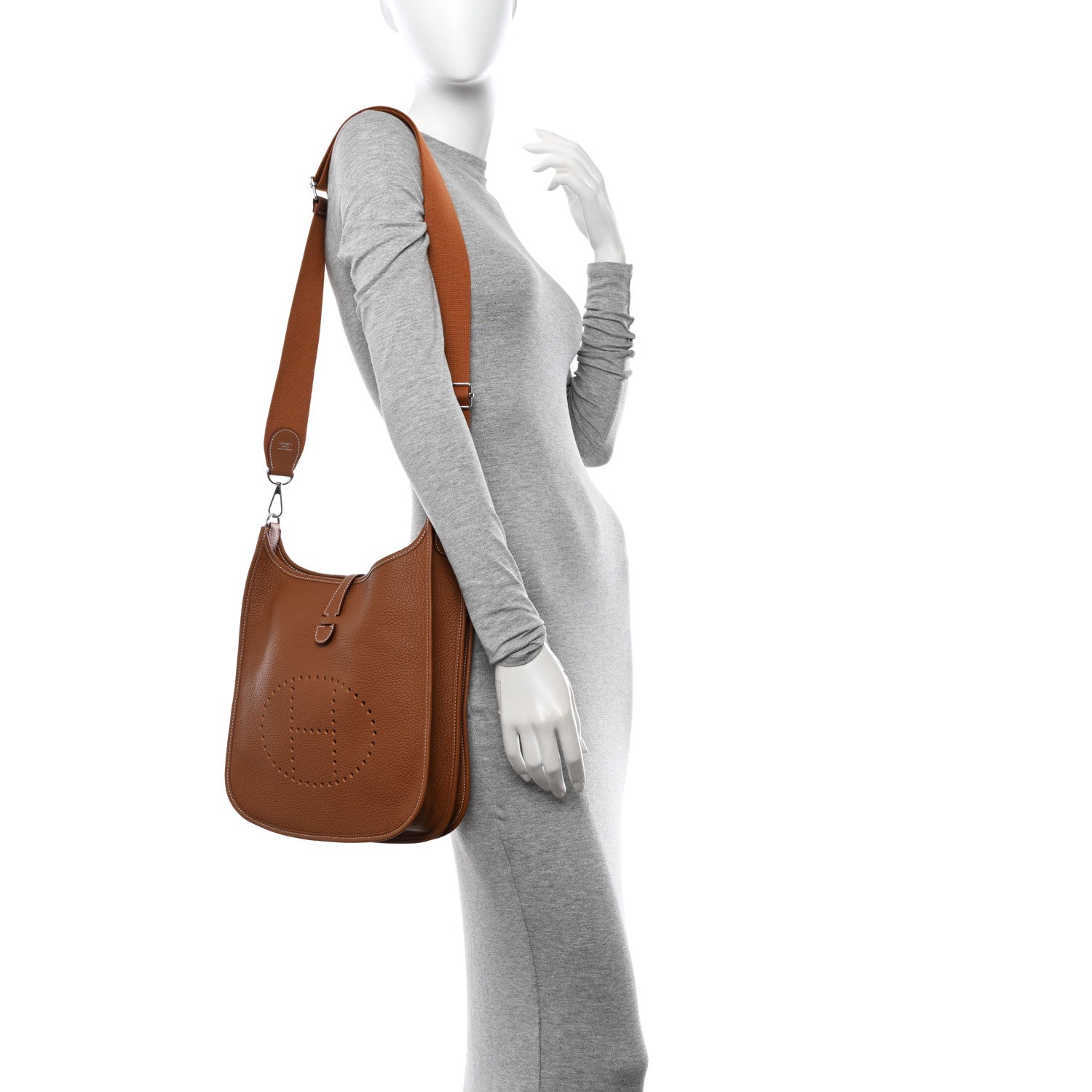 Hermes Taurillon Clemence Evelyne III PM Gold 2 of 11