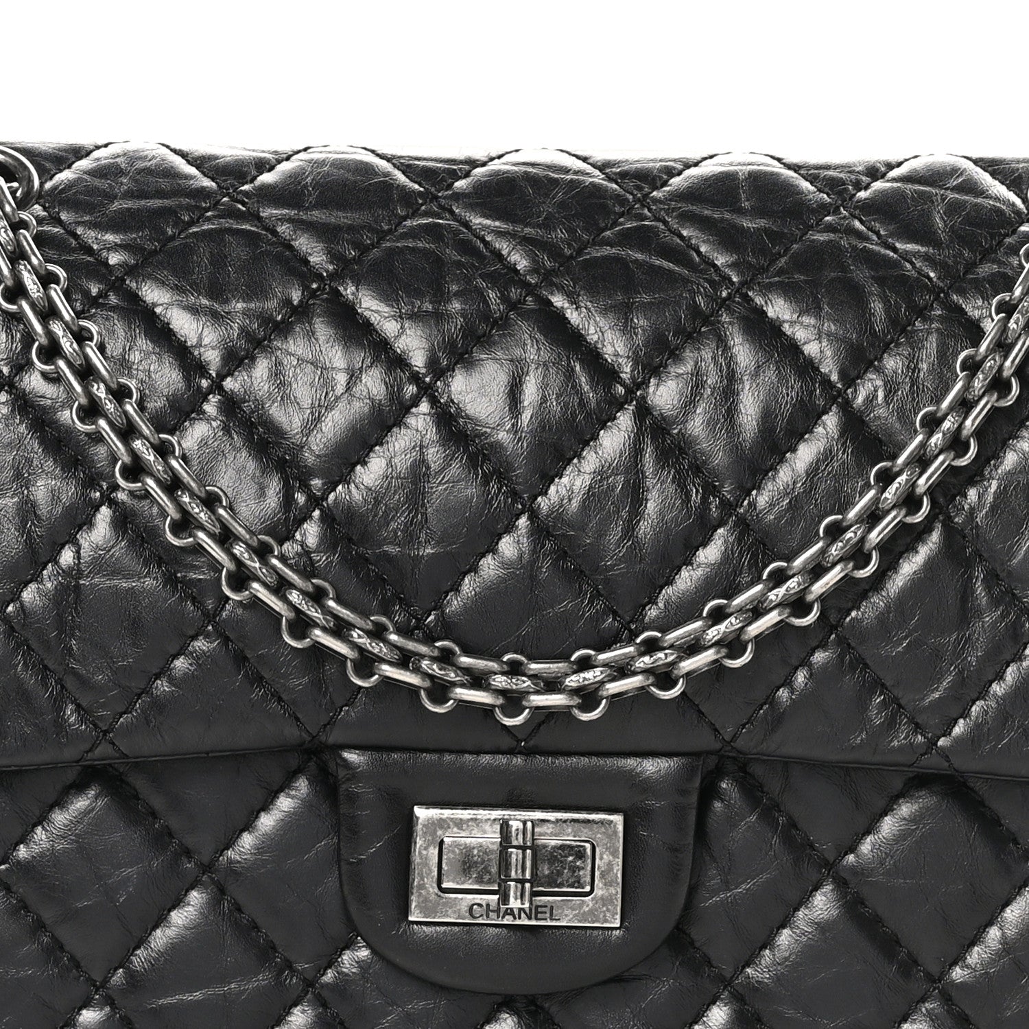Chanel Aged Calfskin Quilted 2.55 Reissue 225 Flap Black 8 of 11
