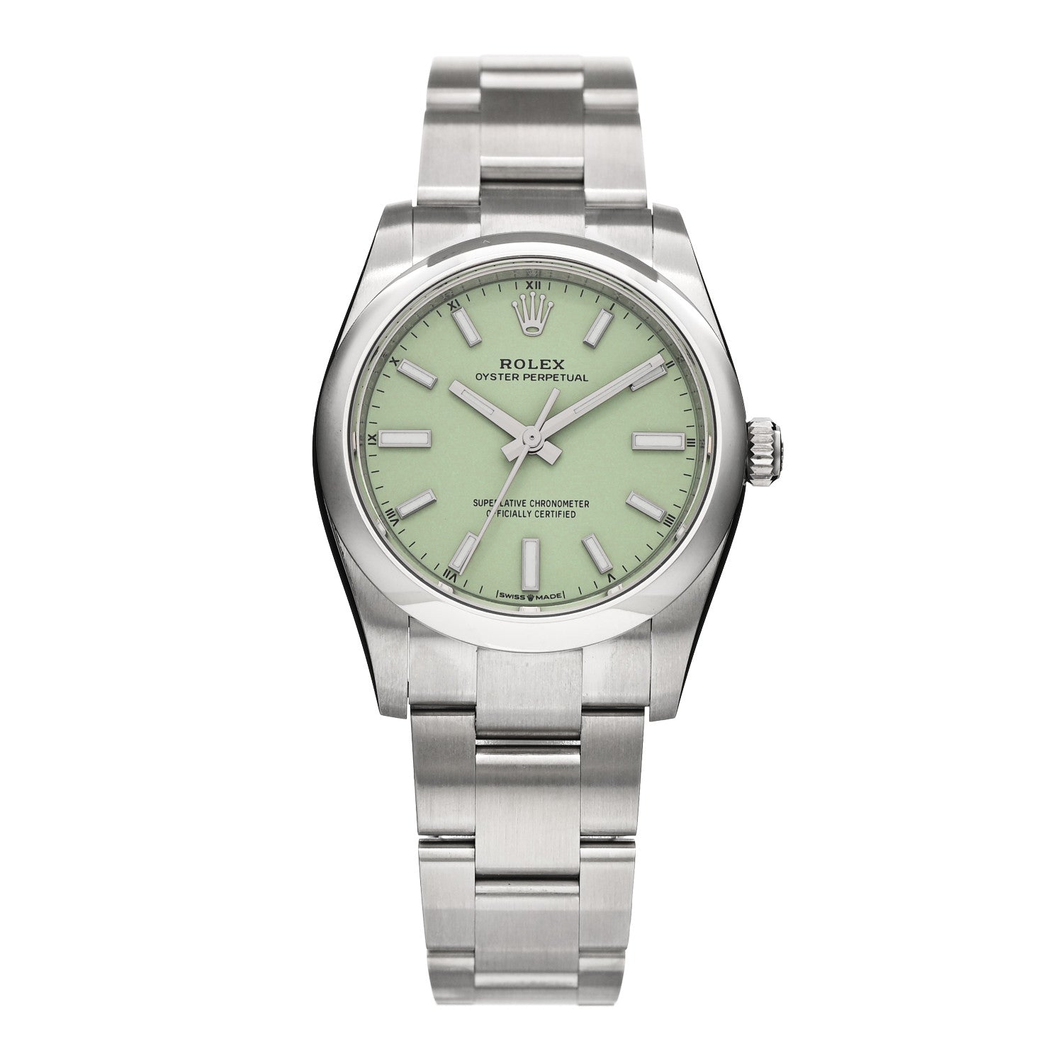 Rolex Stainless Steel 34mm Oyster Perpetual Watch Pistachio 124200 1 of 5