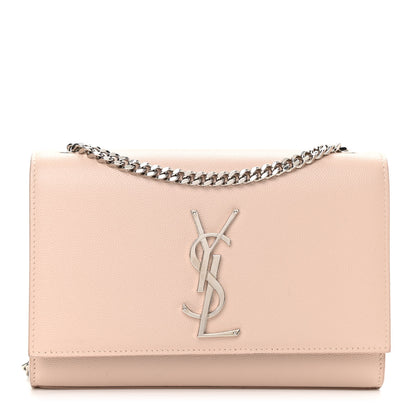 Saint Laurent Grain De Poudre Small Monogram Kate Satchel Marble Pink 1 of 9