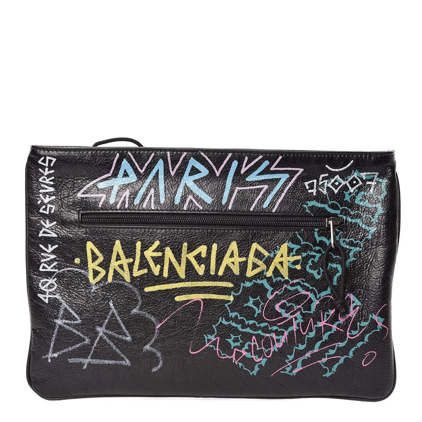 Agneau Arena Graffiti All Over Zip Pouch Black Multicolor