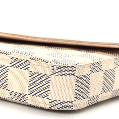 Louis Vuitton Damier Azur Pochette Felicie Chain Wallet Rose Ballerine 9 of 10