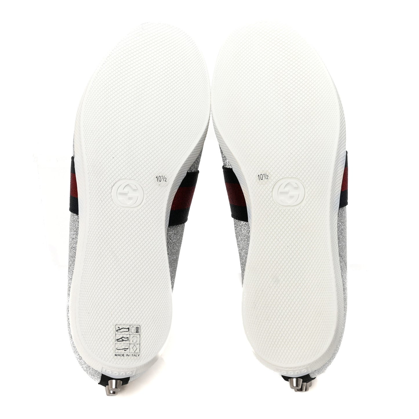 Glitter Fabric Studded Web Mens Sneakers 10.5 Silver