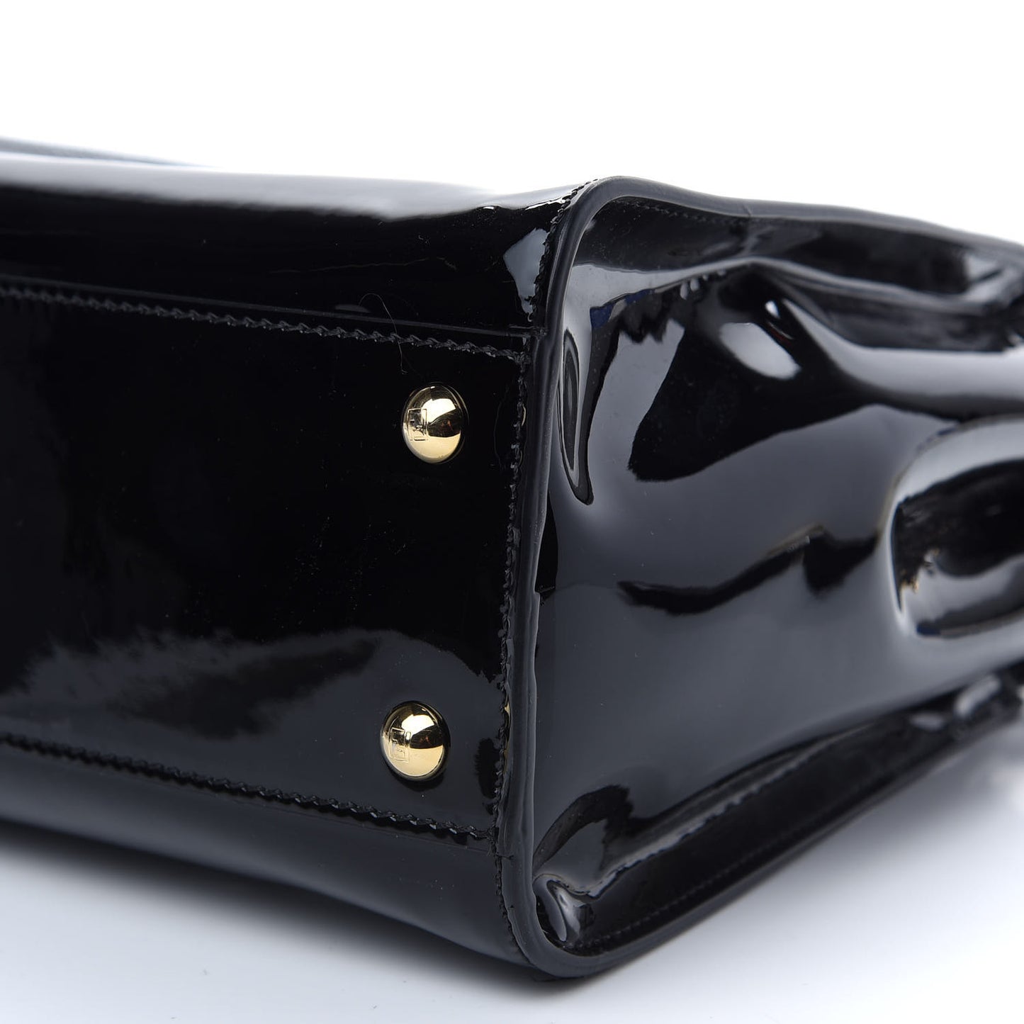 Patent Medium Peekaboo Iconic Defender Satchel Black