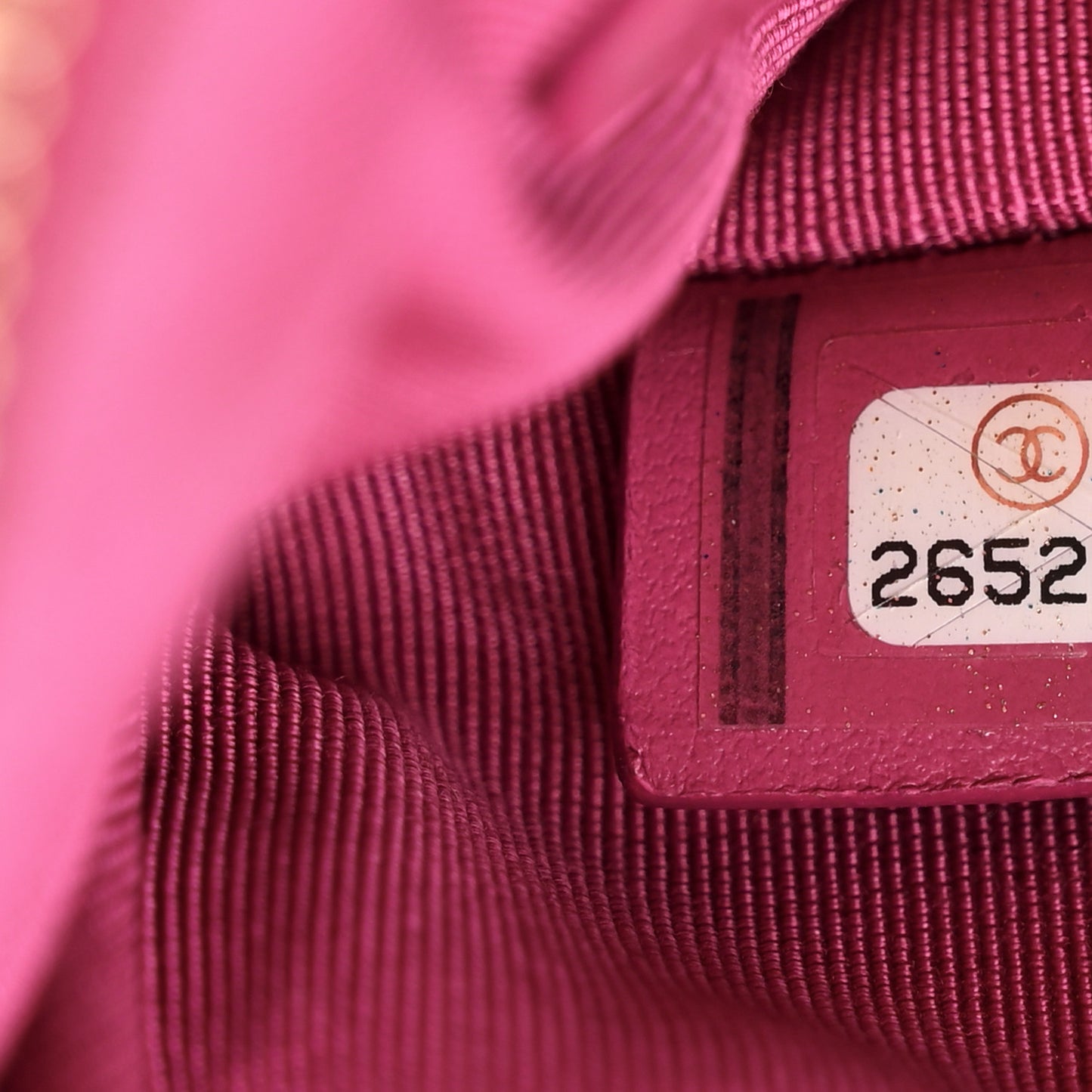 Lambskin Camellia Embossed Medium Cosmetic Case Fuchsia