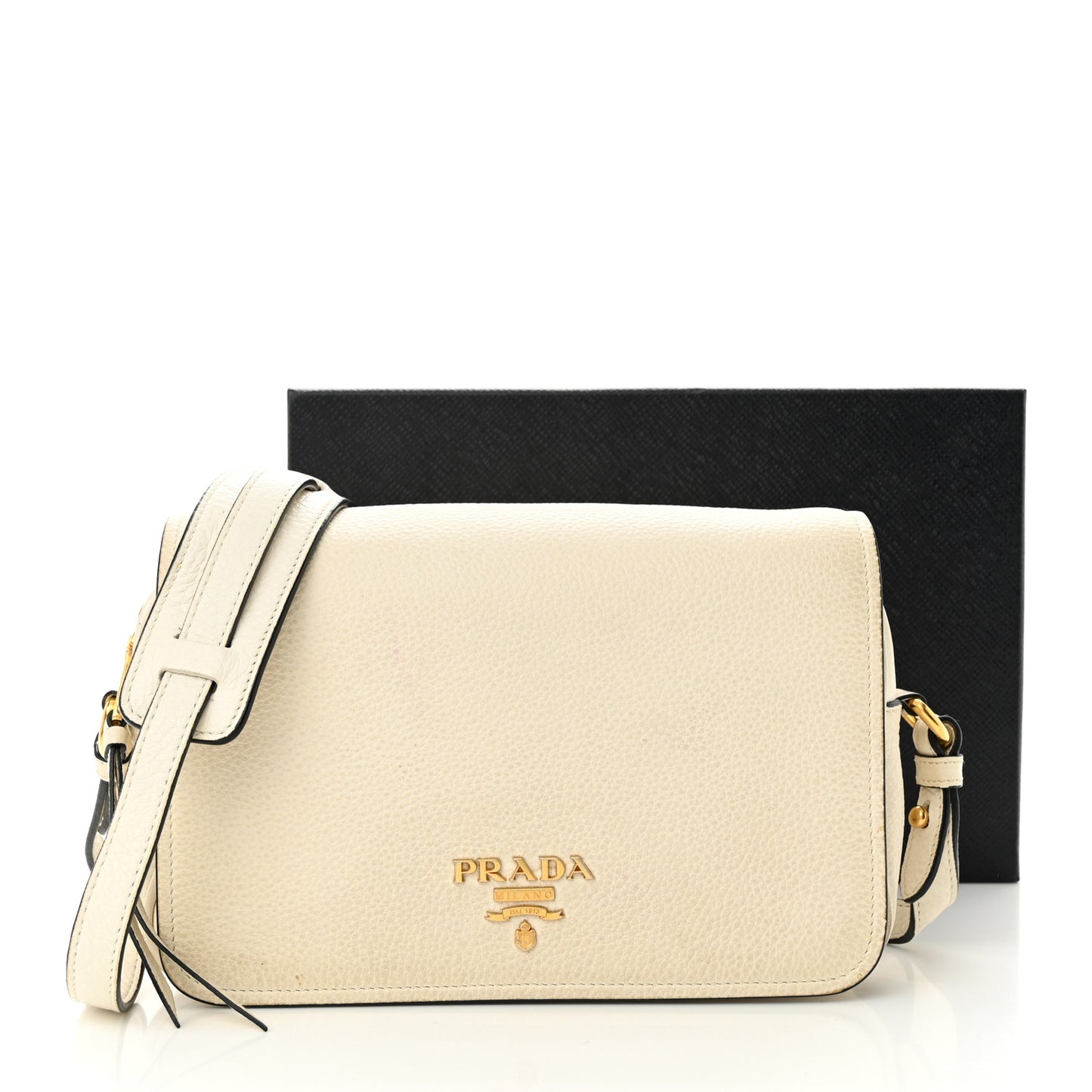 Vitello Phenix Flap Crossbody White
