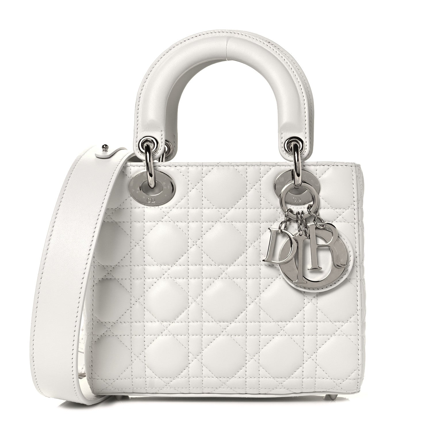 Christian Dior Lambskin Cannage Small Lady Dior White 1 of 9