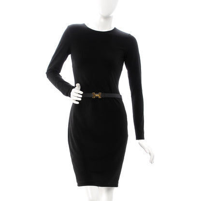 Hermes Swift Epsom 24mm H Belt 75 Black Gold 2 of 9