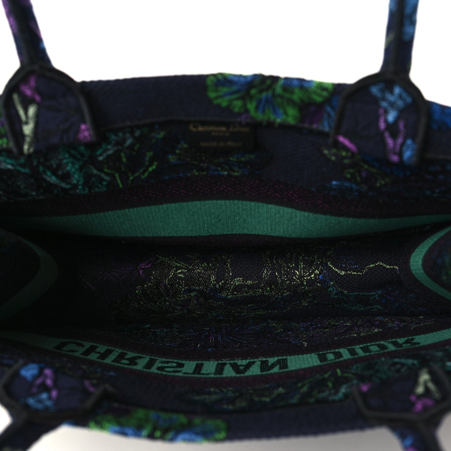 Canvas Embroidered Medium Toile De Jouy Voyage Book Tote Blue Multicolor