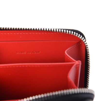 Christian Louboutin Patent Nicograf Spiked Panettone Coin Purse Black White 9 of 14