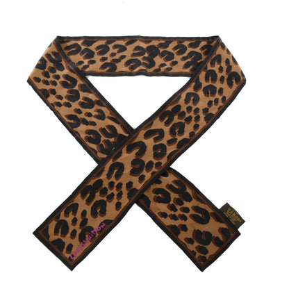 Louis Vuitton Silk Leopard Bandeau Scarf Marron 1 of 5