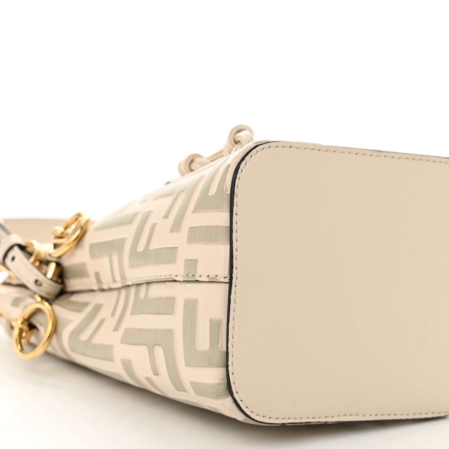 Vitello Liberty F is Fendi Bi-Color FF 1974 Embossed Mini Mon Tresor Bucket Bag Camelia Mandorlo