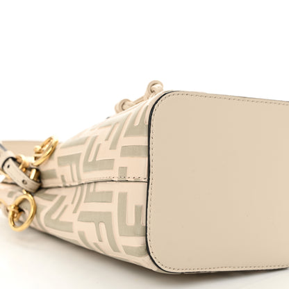 Fendi Vitello Liberty F is Fendi Bi-Color FF 1974 Embossed Mini Mon Tresor Bucket Bag Camelia Mandorlo 9 of 10