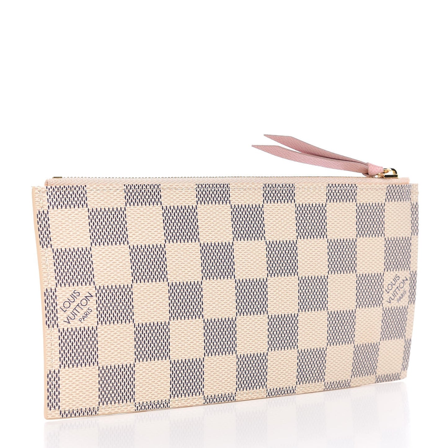 Damier Azur Felicie Chain Wallet Zippered Insert Rose Ballerine