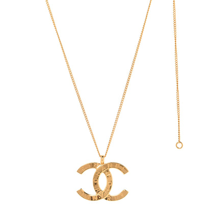Chanel Metal CC Paris Button Necklace Gold 1 of 6