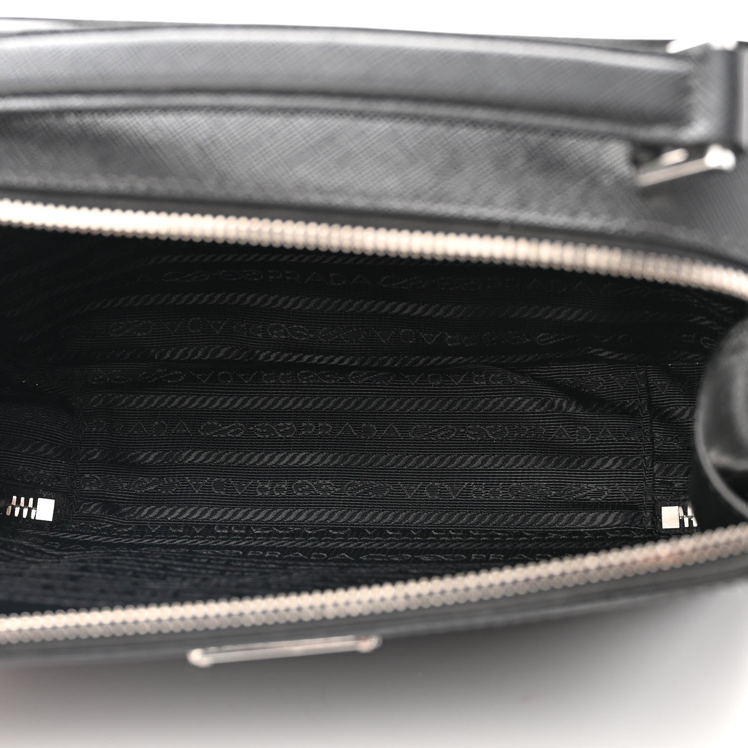 Prada Saffiano Travel Medium Brique Crossbody Bag Black 5 of 11