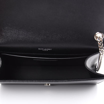 Saint Laurent Grain De Poudre Medium Classic Monogram Kate Satchel Black 5 of 10