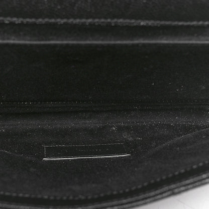 Saint Laurent Grain De Poudre Textured Mixed Matelasse Triquilt Monogram Clutch Black 5 of 10