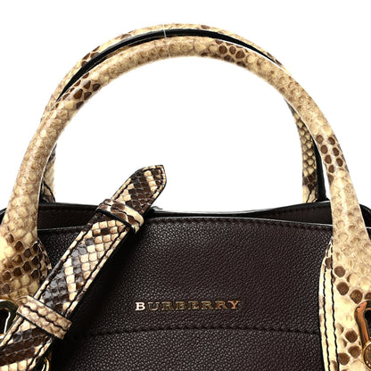 Burberry Grainy Calfskin Snakeskin Small Milton Satchel  Brown Natural 7 of 9